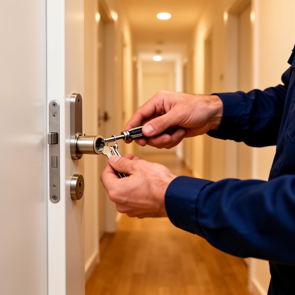 Schlüsseldienst Hamburg öffnet eine Wohnungstür beschädigungsfrei